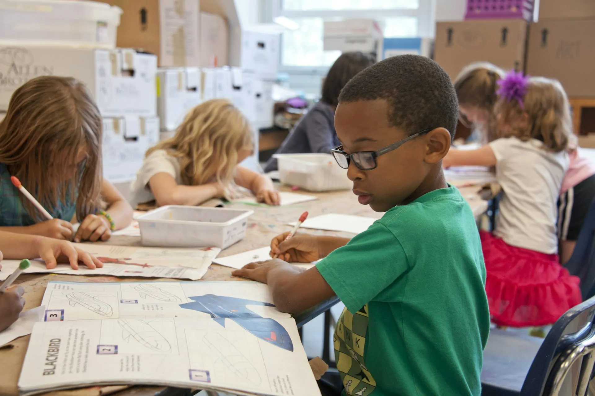 A child reading a book