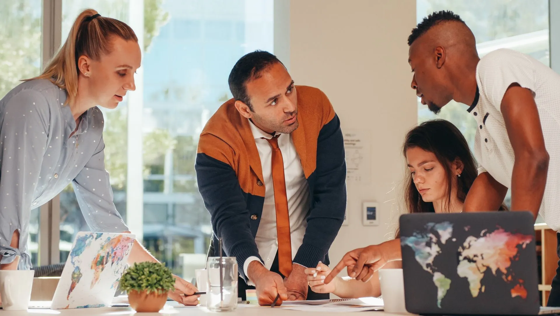 People working together across a table