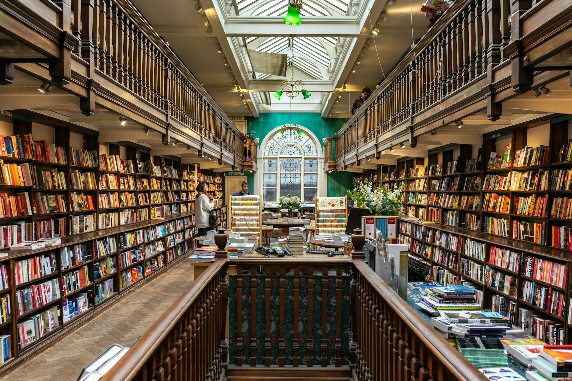 People looking around a public library.